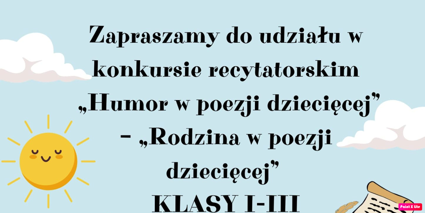 Zapraszamy do udziału w konkursie recytatorskim kl. I-III